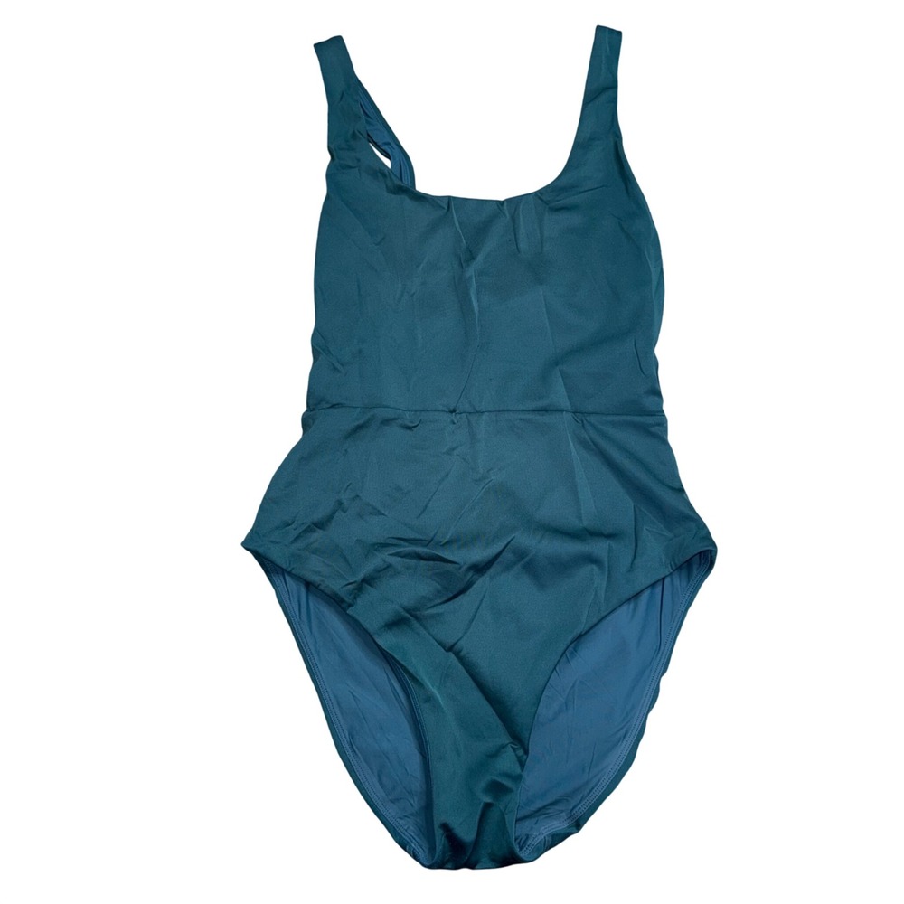 Left On Friday Swimsuit Women L Teal Excellent Cutout Back One Piece Swim